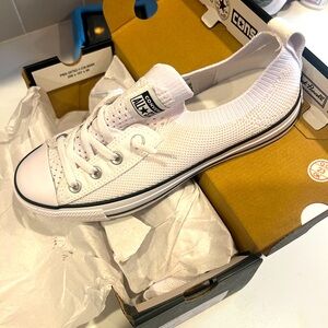 Brand new in box womens shoreline white converse size 8